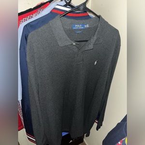 POLO Ralph Lauren Men’s Polo Shirt Long Sleeve charcoal Size 2XL